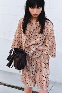 Camisa plisada manga corta watercolor Dots