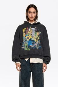 Sudadera capucha logo ciudad negra