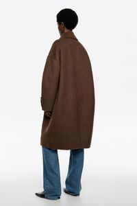 Abrigo maxi solapas doble faz marr&oacute;n oscuro