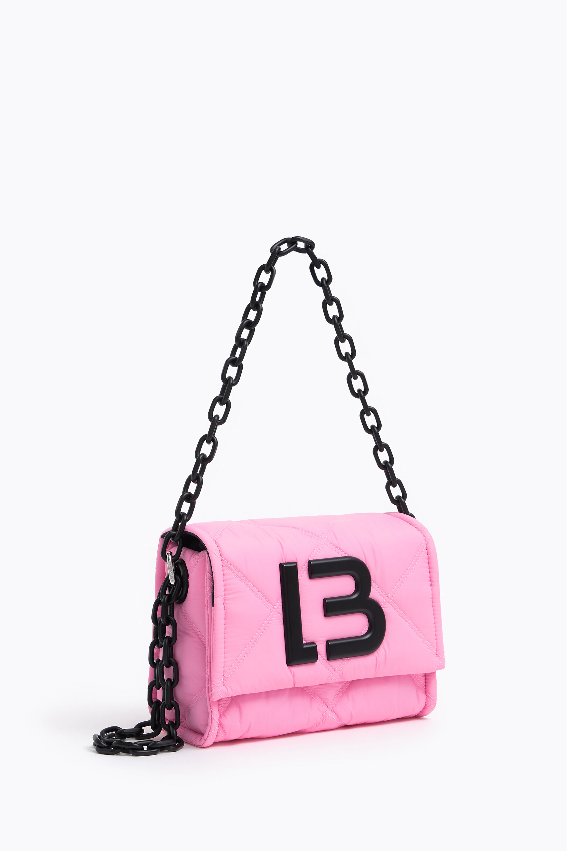 Bolso bandolera S nylon acolchado rosa