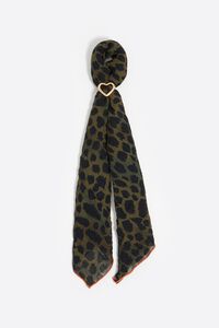 Charm pa&ntilde;uelo leopardo caqui