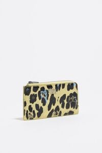 Tarjetero-monedero textura brillo Leopard azul pastel