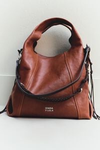 Bolso Paper mediano piel tostado oscuro