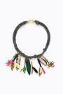 Collar corto cordón flores Collar corto cordón flores