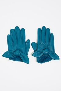 Guantes piel lazo azul