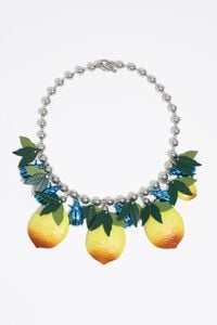 Collar limones y escarabajos azules