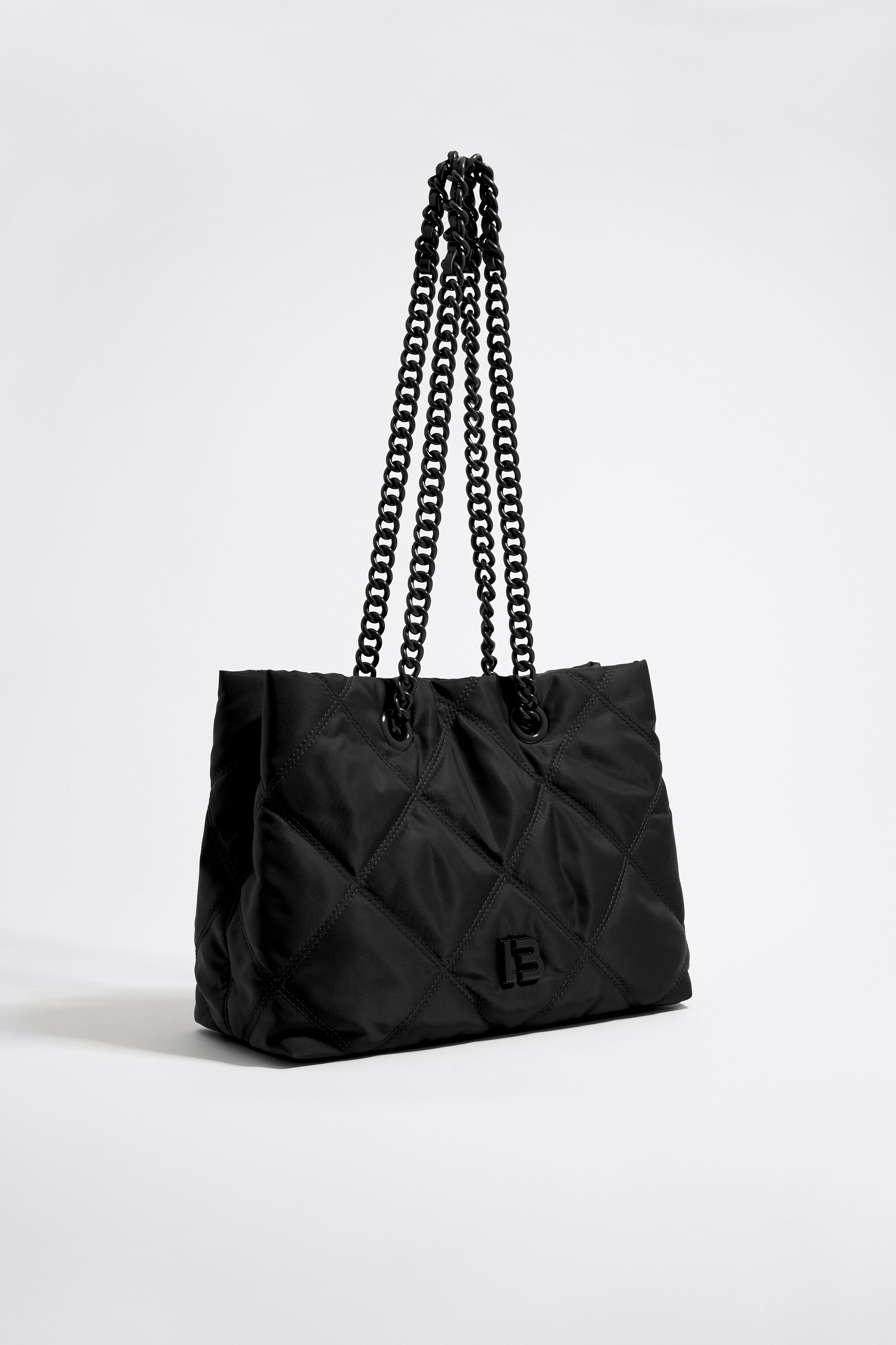 Bolso shopper mediano nylon acolchado negro