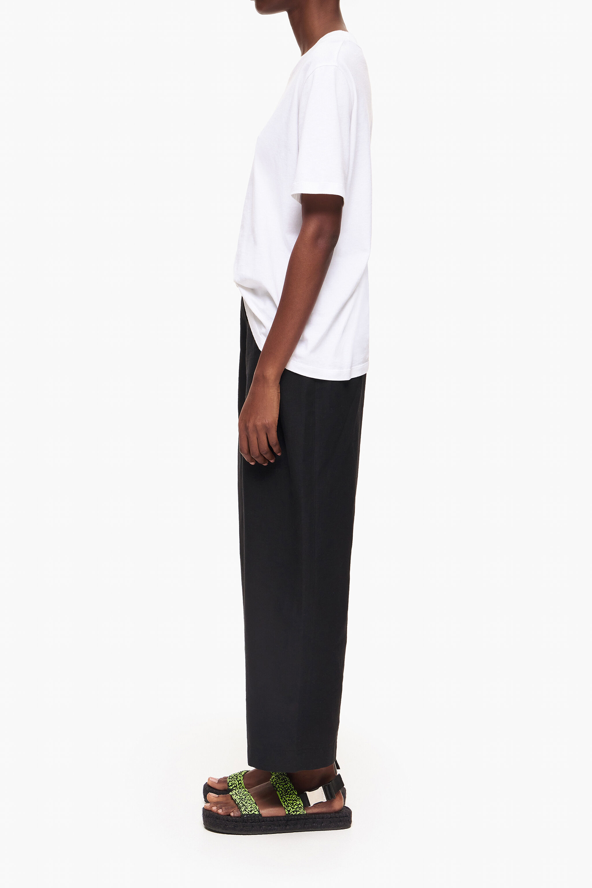 Pantalon de lino on sale negro