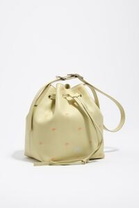 Bolso bucket Carlino grande piel Palms verde p&aacute;lido