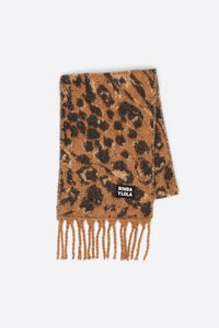 Bufanda cepillada leopardo marr&oacute;n