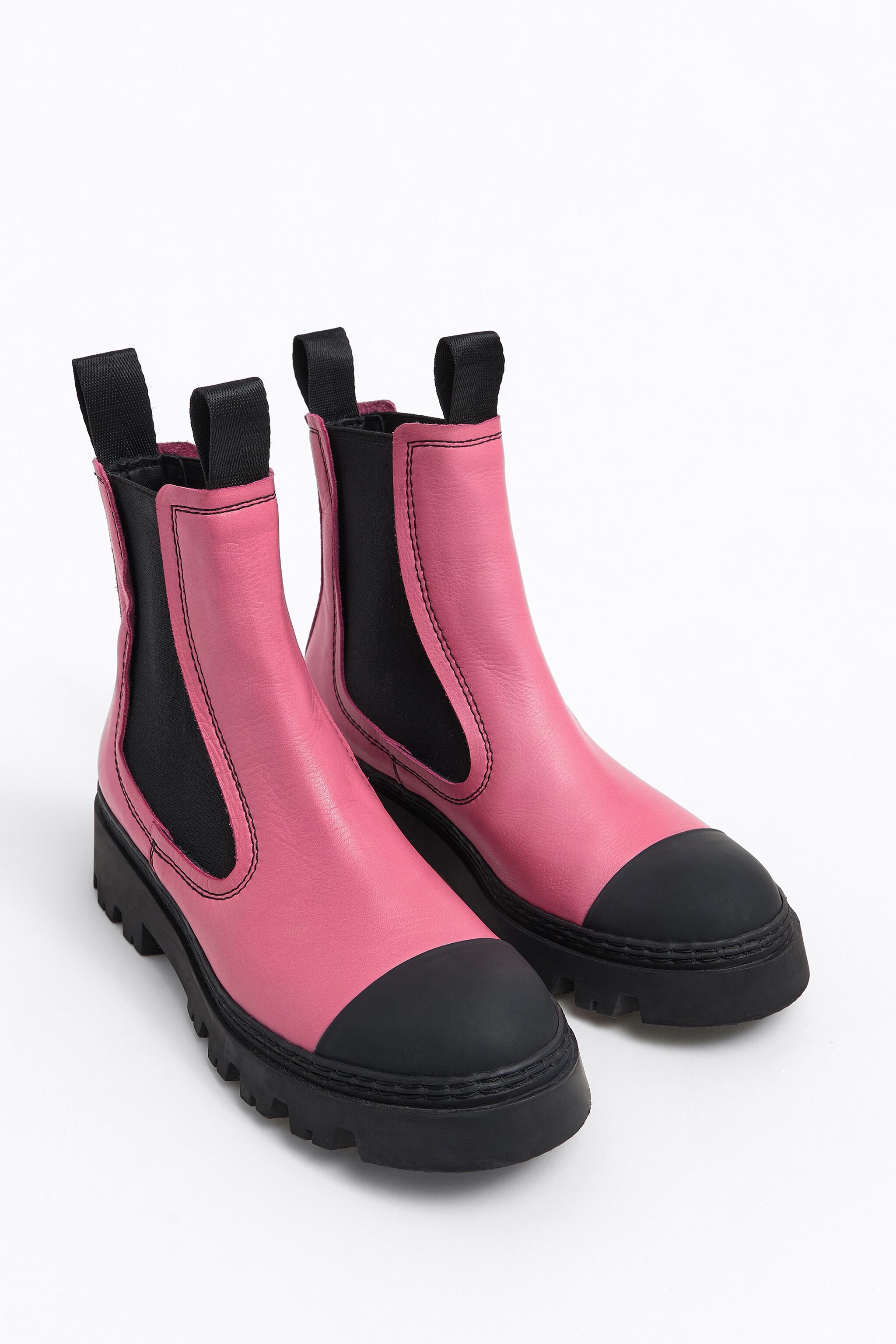 Botín Chelsea piel rosa