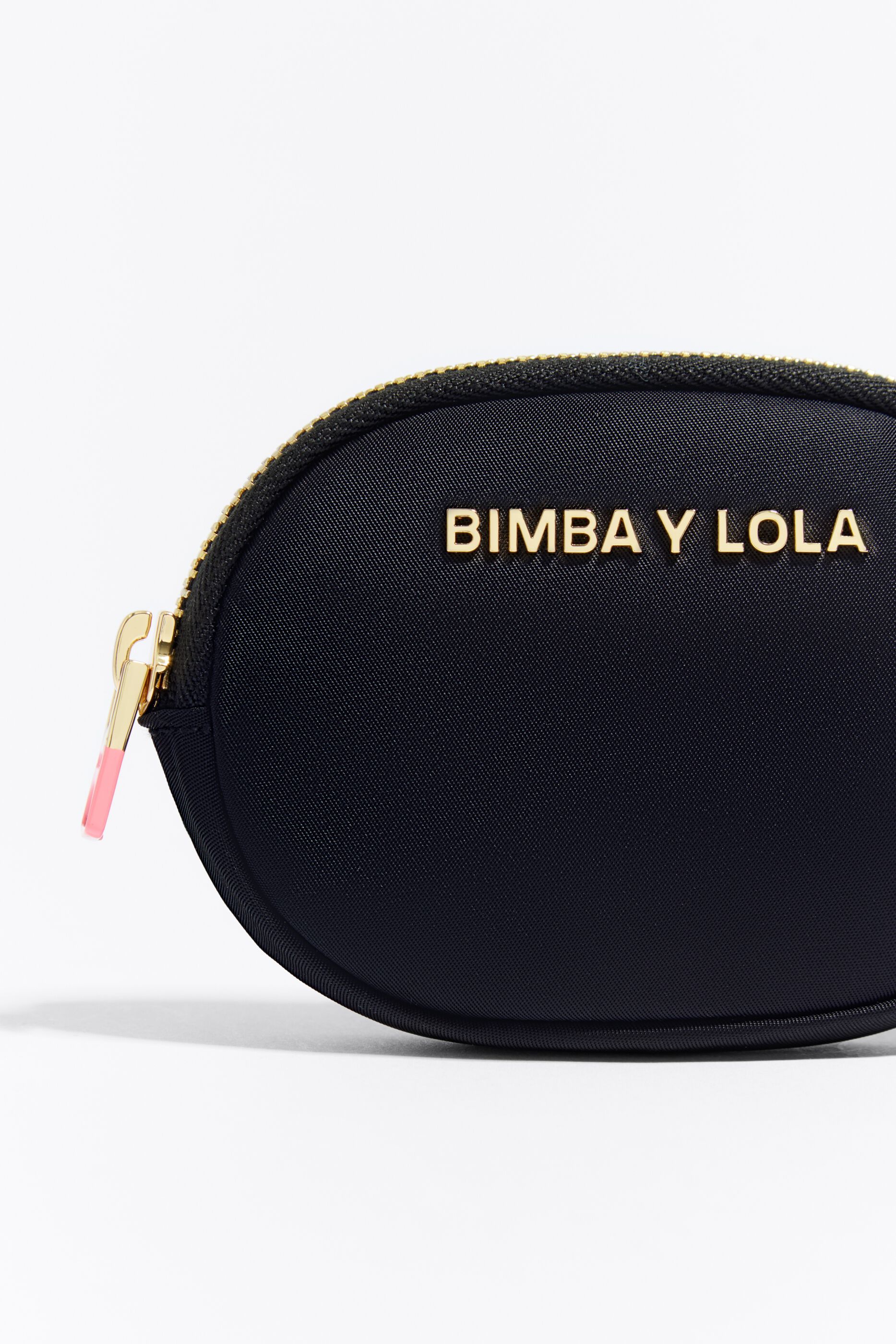 Monedero ovalado nylon negro
