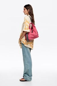 Bolso Paper Pocket mediano nylon rosa oscuro