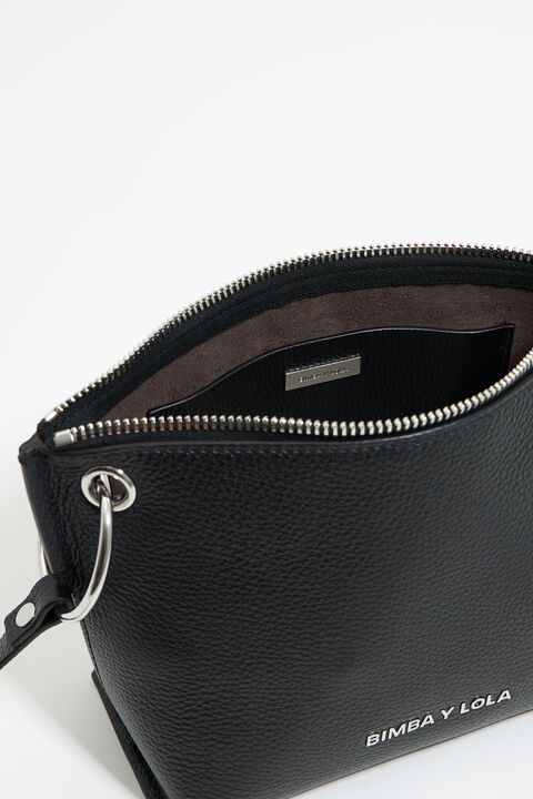 Bolso trapecio mediano piel negro Bolso trapecio mediano piel negro