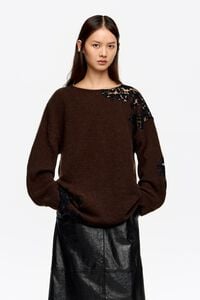 Jersey encajes marr&oacute;n oscuro