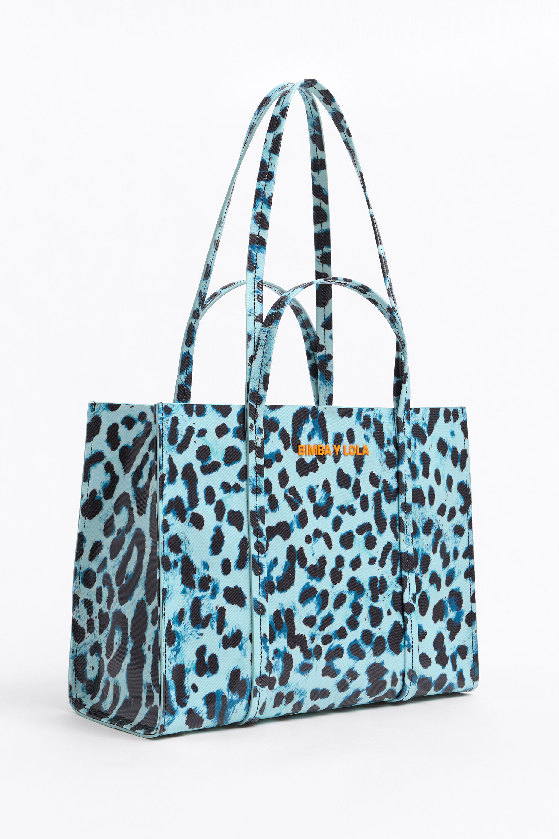 Bolso shopper L Animal-Print azul