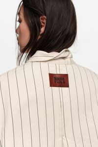 Cazadora l&iacute;nea A denim rayas blanco roto