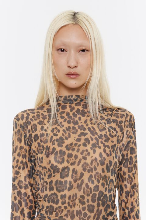 Camiseta ajustada tul Leopard natural Camiseta ajustada tul Leopard natural