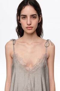 Vestido lencero fluido plata