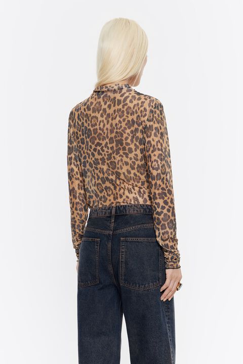 Camiseta ajustada tul Leopard natural Camiseta ajustada tul Leopard natural
