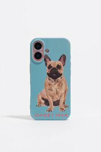 Funda rígida iPhone 16 bulldog azul