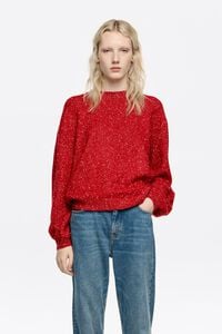 Jersey neps escote caja rojo