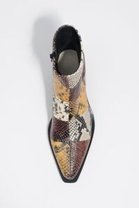 Bot&iacute;n campero piel patchwork serpiente