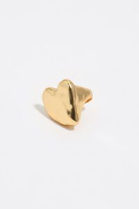 Anillo coraz&oacute;n textura dorado mate