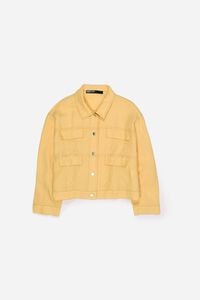 Cazadora boxy lino amarillo