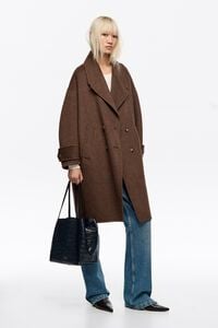 Bolso shopper mediano piel grabado cocodrilo azul petróleo