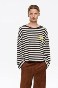 Camiseta manga larga rayas negras