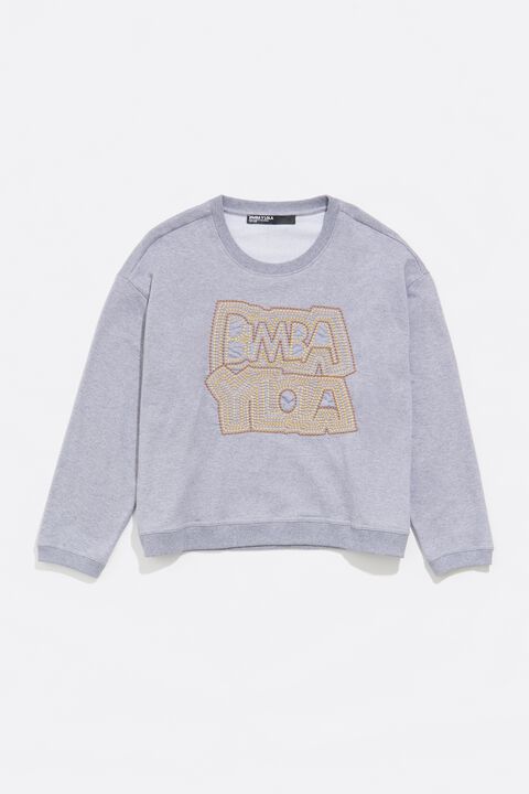 Sudadera logo bordado gris oscuro Sudadera logo bordado gris oscuro