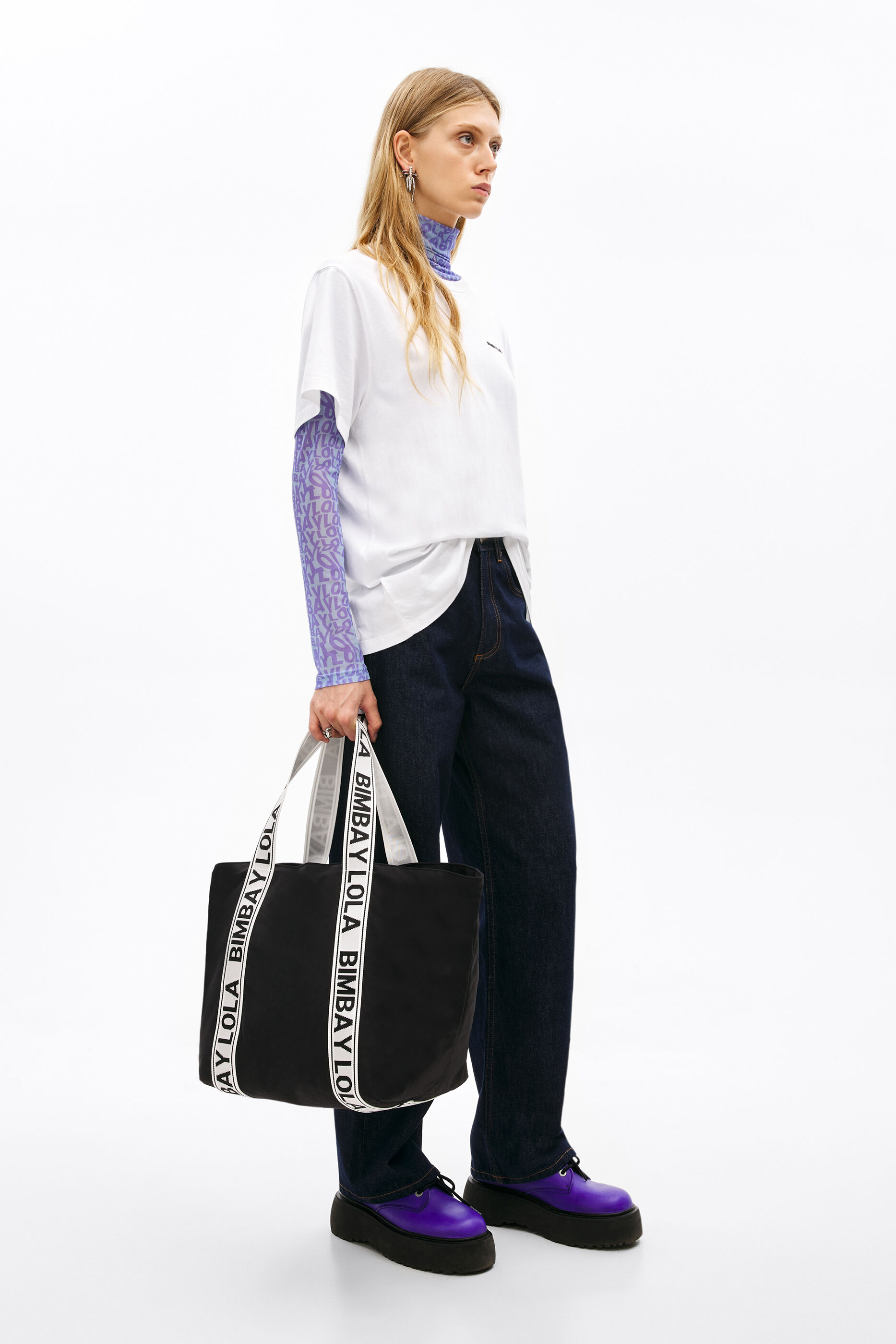 Bolso shopper XL nylon negro