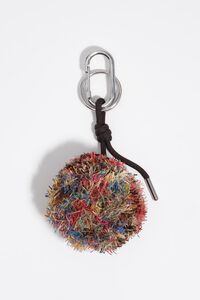 Llavero pomp&oacute;n rafia multicolor