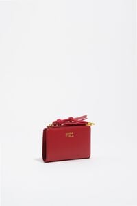Cartera con solapa piel rojo