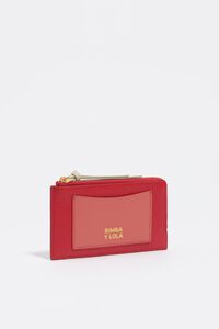 Cartera piel rojo