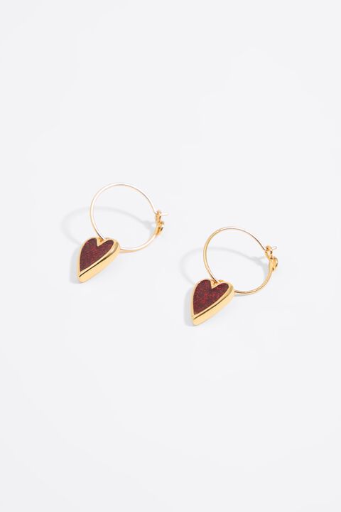 Pendientes aro corazón glitter Pendientes aro corazón glitter