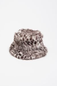 Gorro pelo leopardo gris