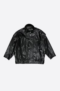 Cazadora oversize piel negra