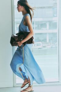 Vestido sisas tira superpuesta rayas azules