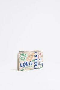 Cartera compacta print BIMBA logos marfil