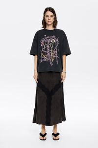 Falda línea A encajes negra Falda línea A encajes negra