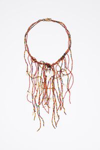 Collar flecos abalorios multicolor y n&aacute;car