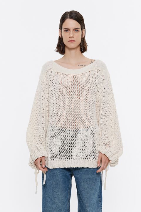 Jersey oversize calado marfil Jersey oversize calado marfil