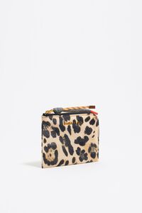 Monedero nylon print Leopard natural