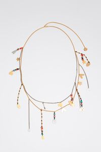 Collar cintur&oacute;n siluetas metal y piedras multicolor