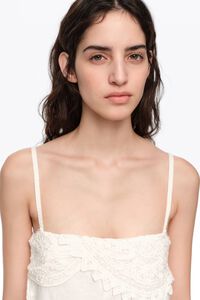 Mono escote crochet lino blanco