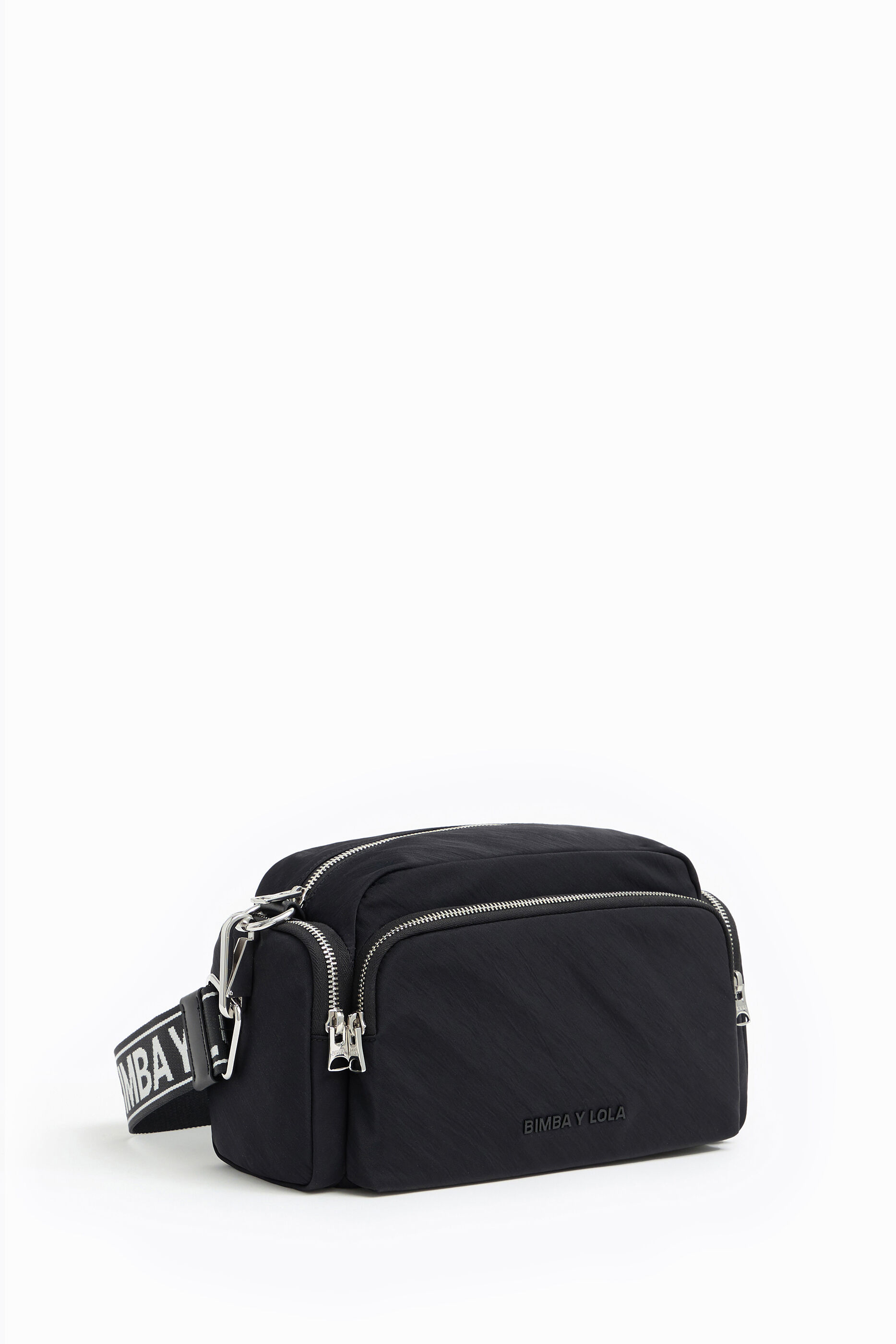 Bolso bandolera M nylon negro