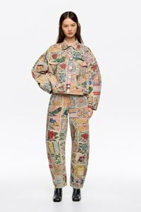 BARREL - Pantal&oacute;n denim Flowers Patchwork