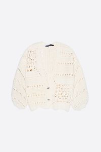C&aacute;rdigan crochet globo blanco